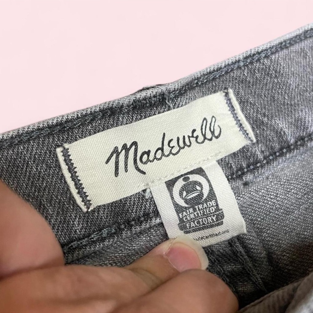Madewell Gray Slim‎ Demi-Boot Jeans 26 | High-Rise Straight Flare Brookford Wash - Picture 5 of 8